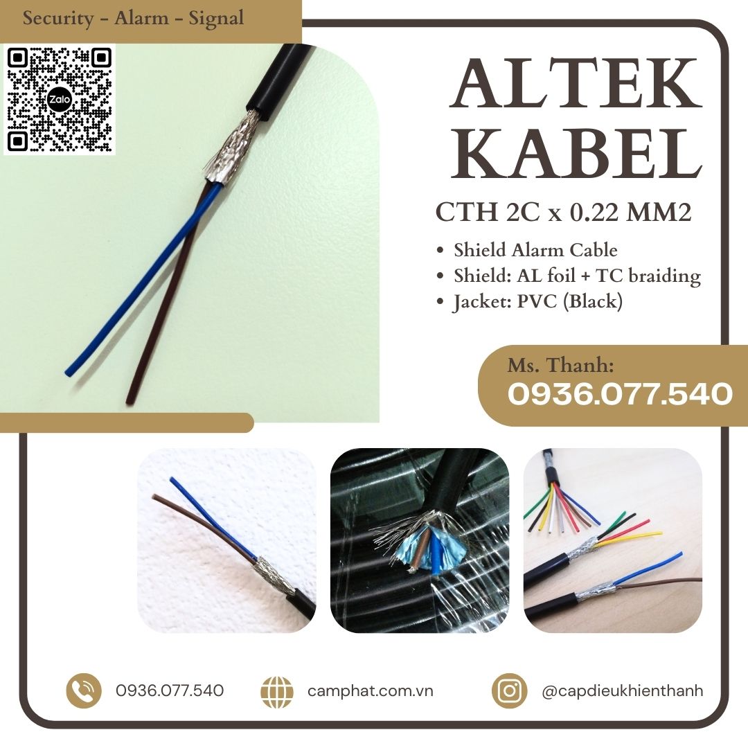 Cáp tín hiệu chống nhiễu Altek Kabel 2 x 022 mm2